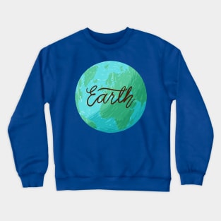 Earth Illustration Hand drawn Crewneck Sweatshirt